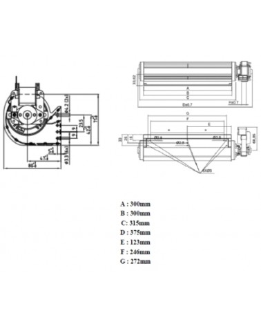 TURBINA TANGENCIAL AC 230 V 300X48 MM